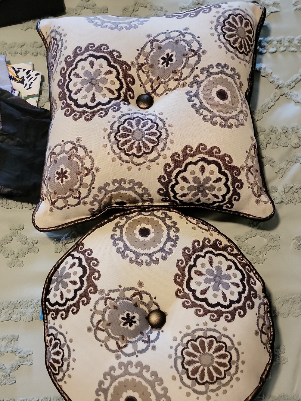 Better Homes And Gardens Decorative Throw Pillows in Cream, Brown, Gray